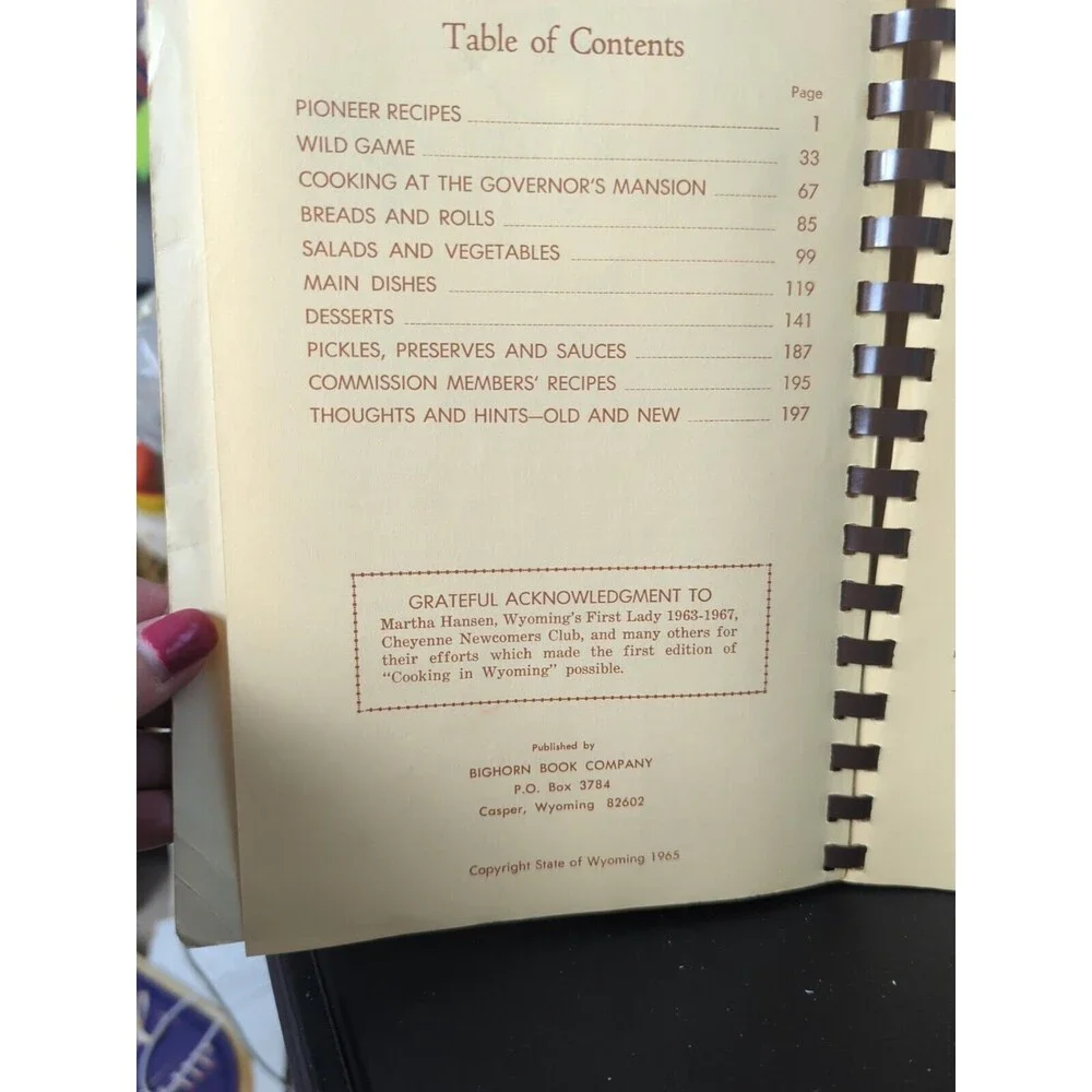 Cooking in Wyoming from 1869-1969 Community‎ Cookbook South Pass City Suffrage